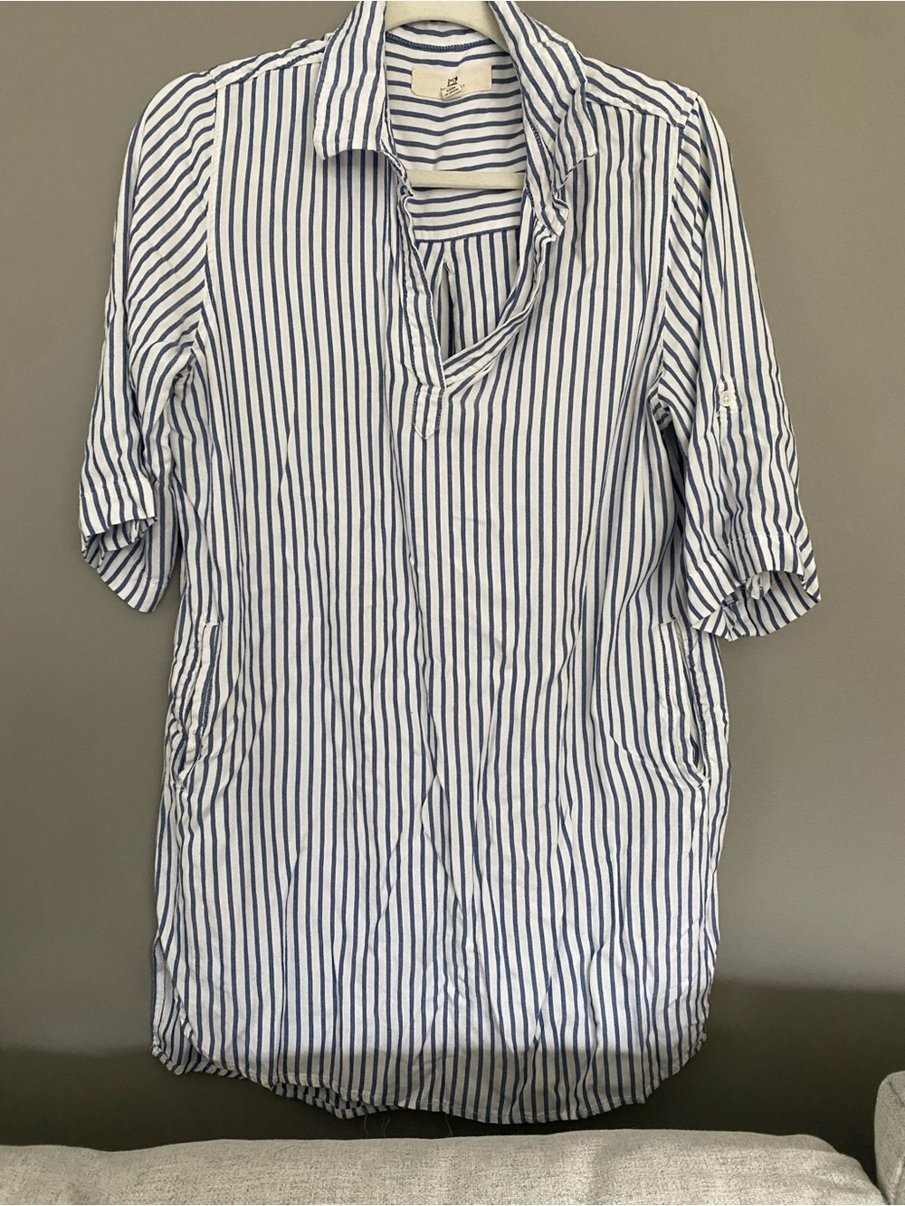 Thread & Supply Blue and White Striped Casual Button Shirt
